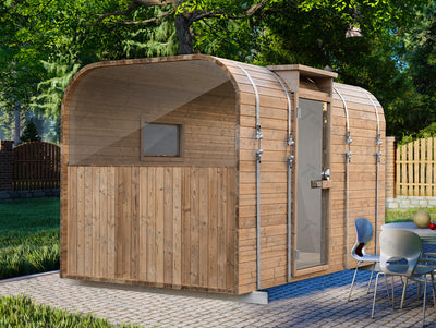 Square camping house sauna